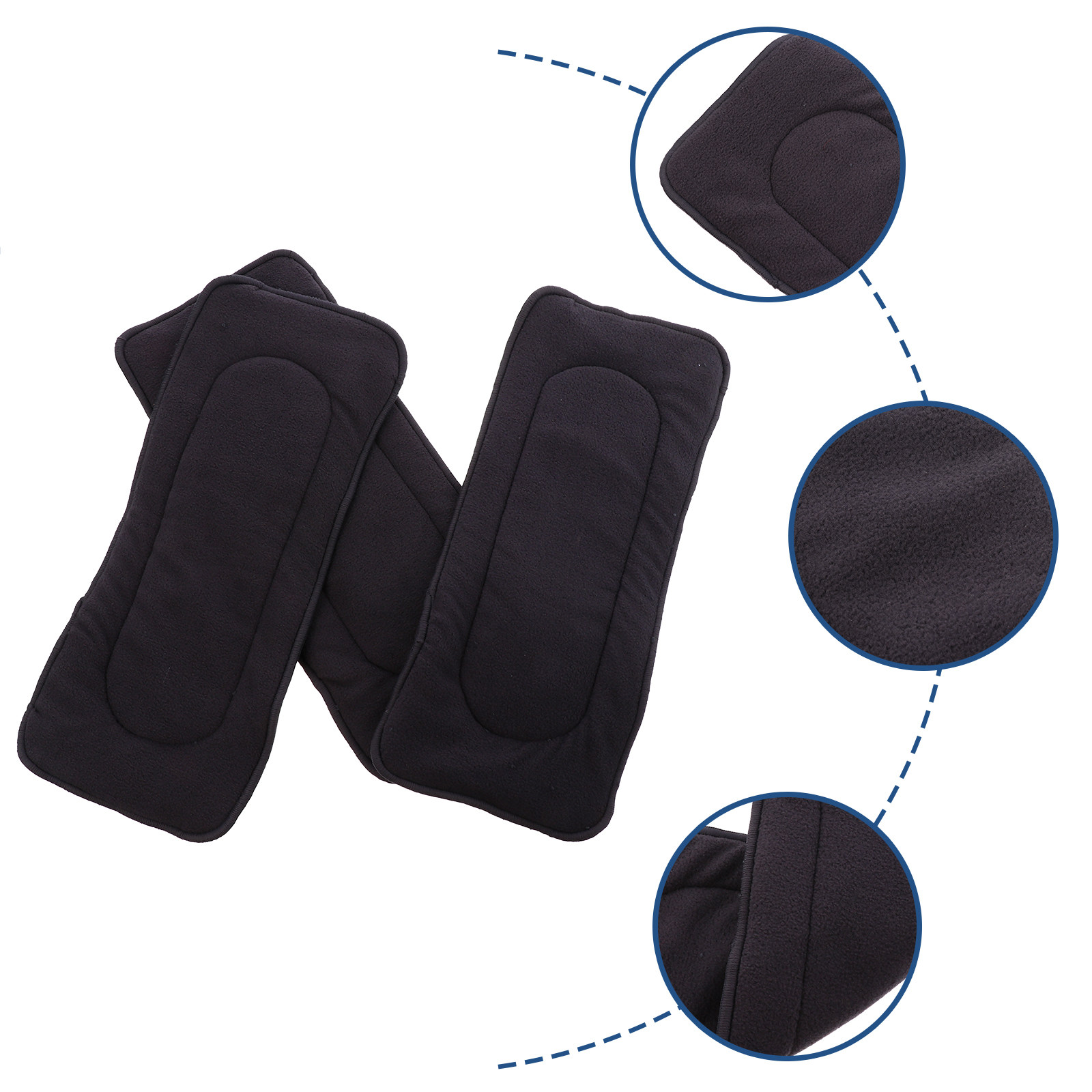 Cloth Diaper Insert - 3Pcs Bamboo Charcoal Diaper Liners Washable