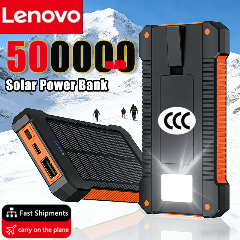 Solar Charger Panel Foldable - Lenovo 500000mAh Portable Solar Power Bank