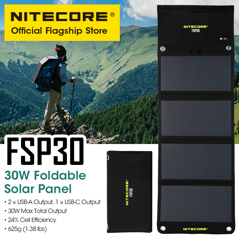 Solar Charger Panel Foldable - NITECORE FSP30 30W Portable Solar Panel