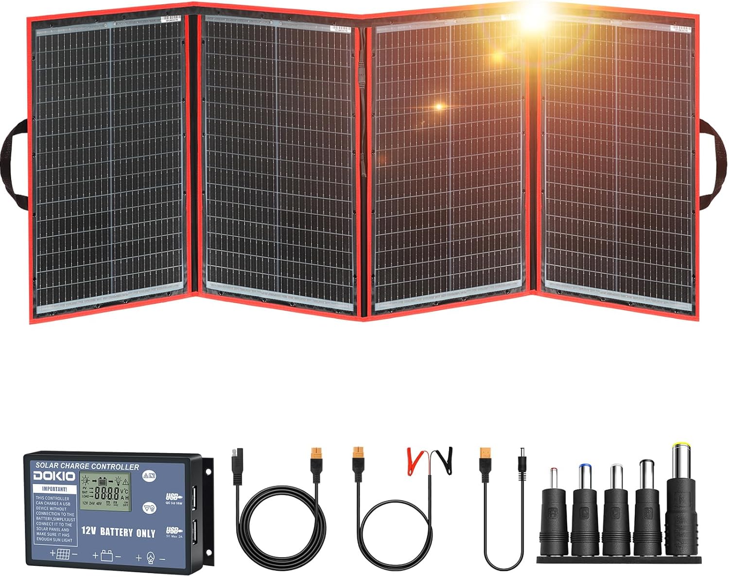 Solar Charger Panel Foldable - 200W Portable Foldable Solar Panel Kit