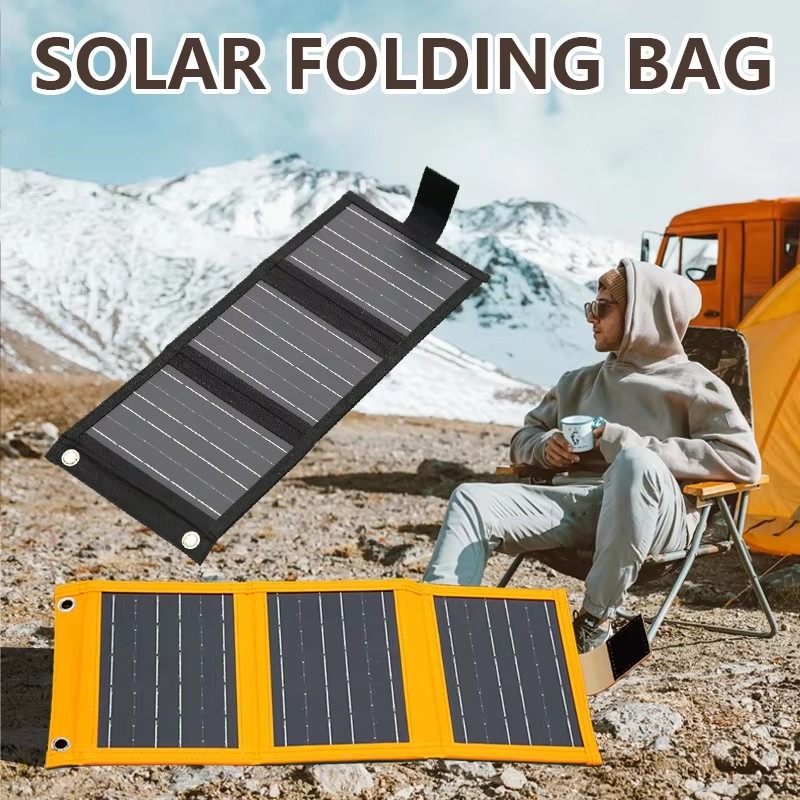 Foldable Solar Panel USB Porta - مراجعة Solar Charger Panel Foldable وسعره