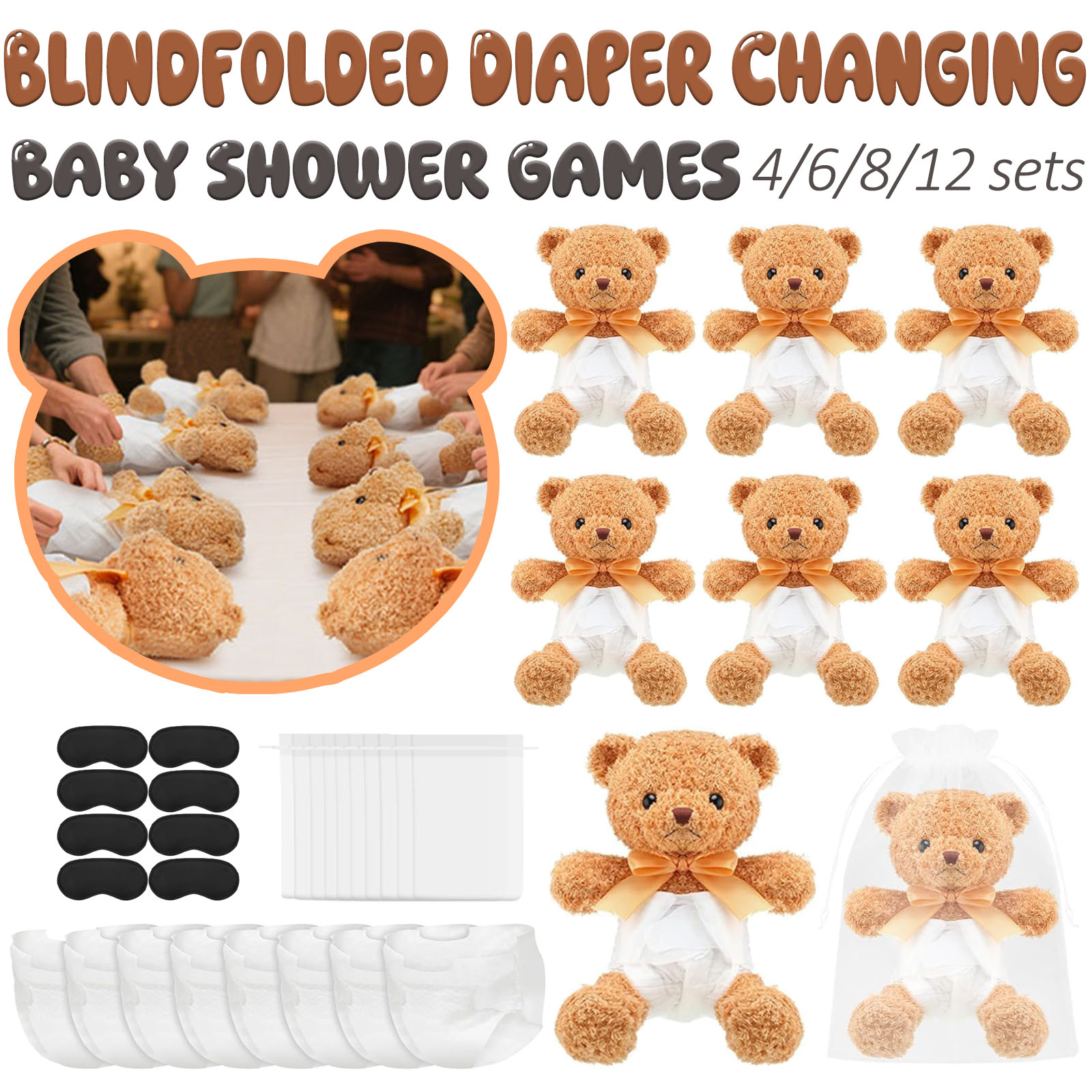 4/6/8/12 Sets Baby Shower Game - مراجعة Cloth Diaper Insert وسعره