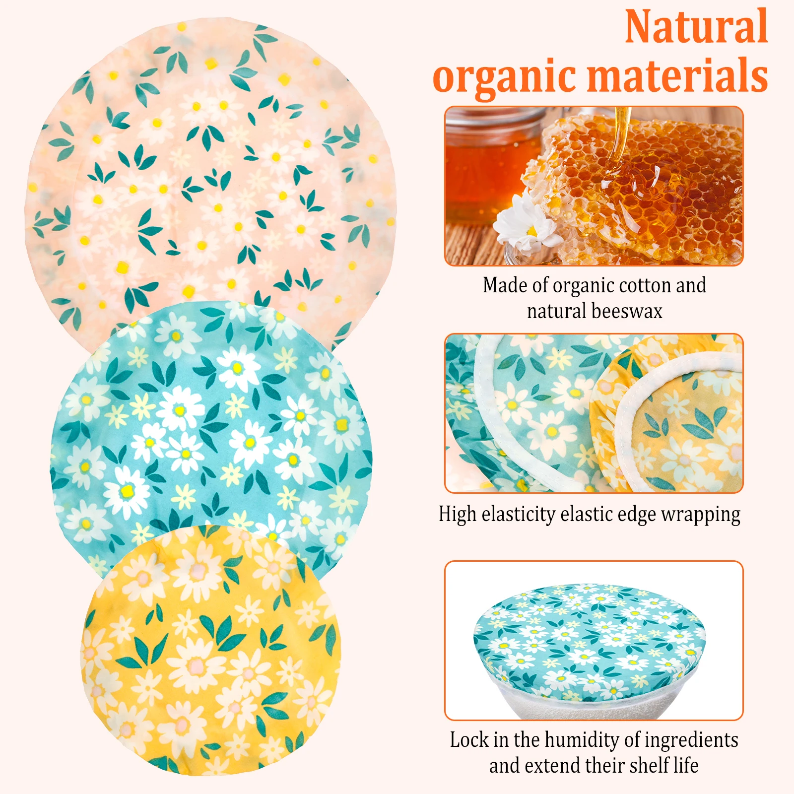 3Pcs Bowl Covers Cotton Beeswa - مراجعة Beeswax Food Cover وسعره