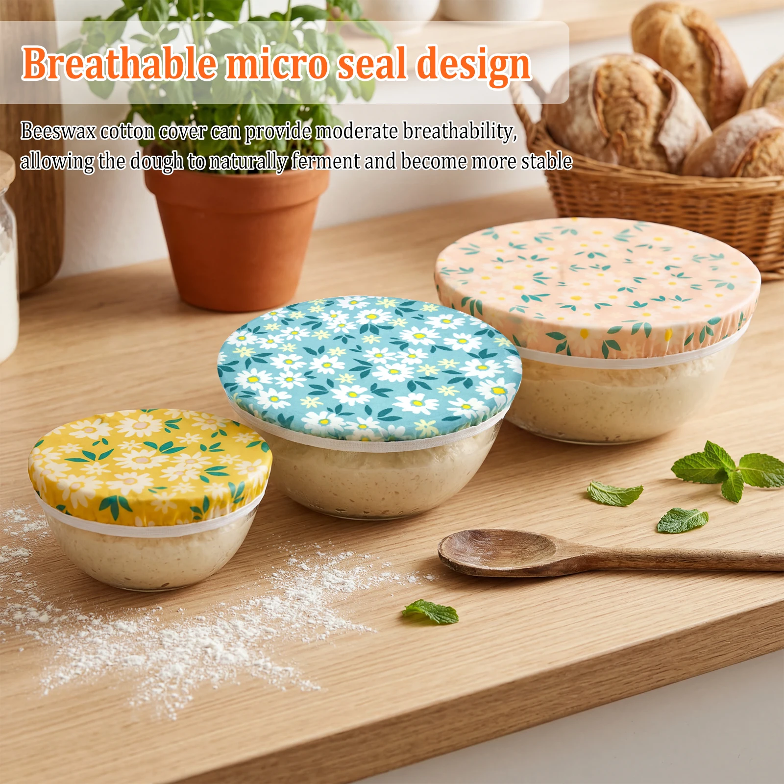 3Pcs Bowl Covers Cotton Beeswa - مراجعة Beeswax Food Cover وسعره