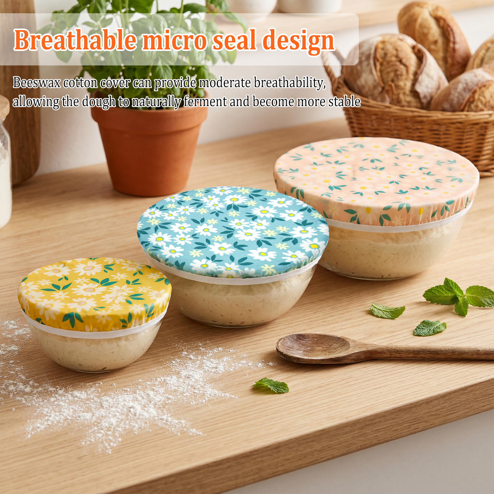 3Pcs Beeswax Bowl Cover Reusab - مراجعة Beeswax Food Cover وسعره