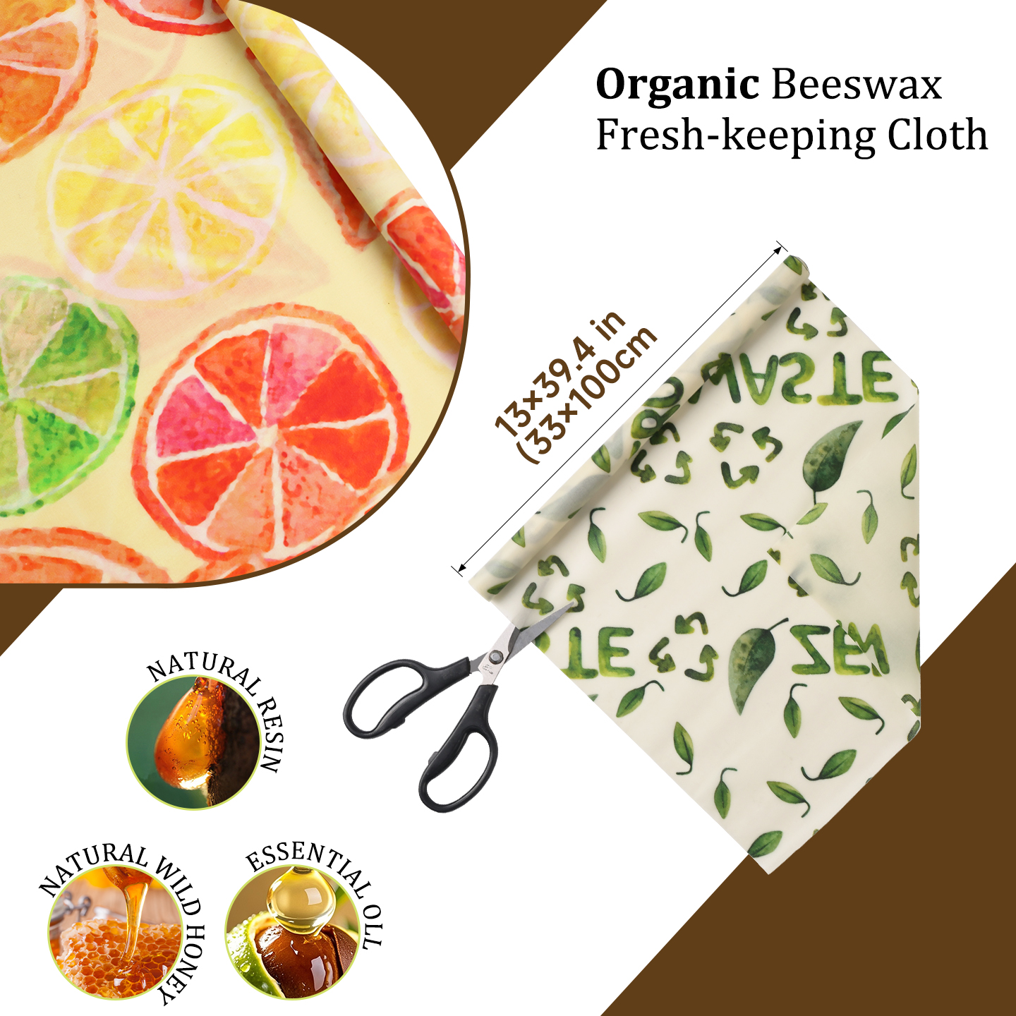 33x100cm Cropable Reusable Bee - مراجعة Beeswax Food Cover وسعره