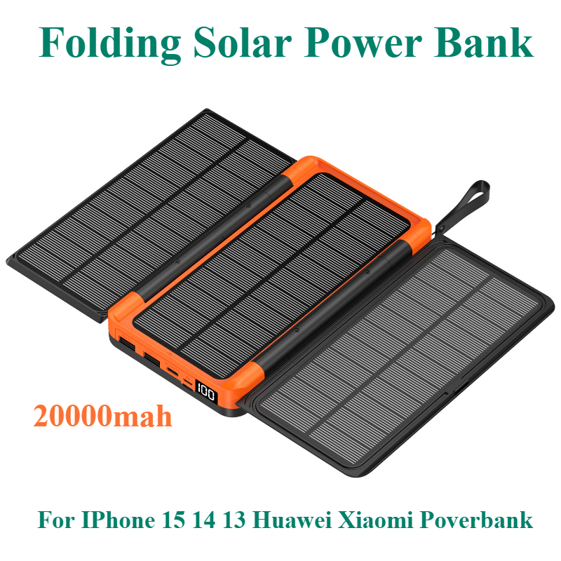 For IPhone 15 14 13 Huawei Xia - مراجعة Solar Charger Panel Foldable وسعره