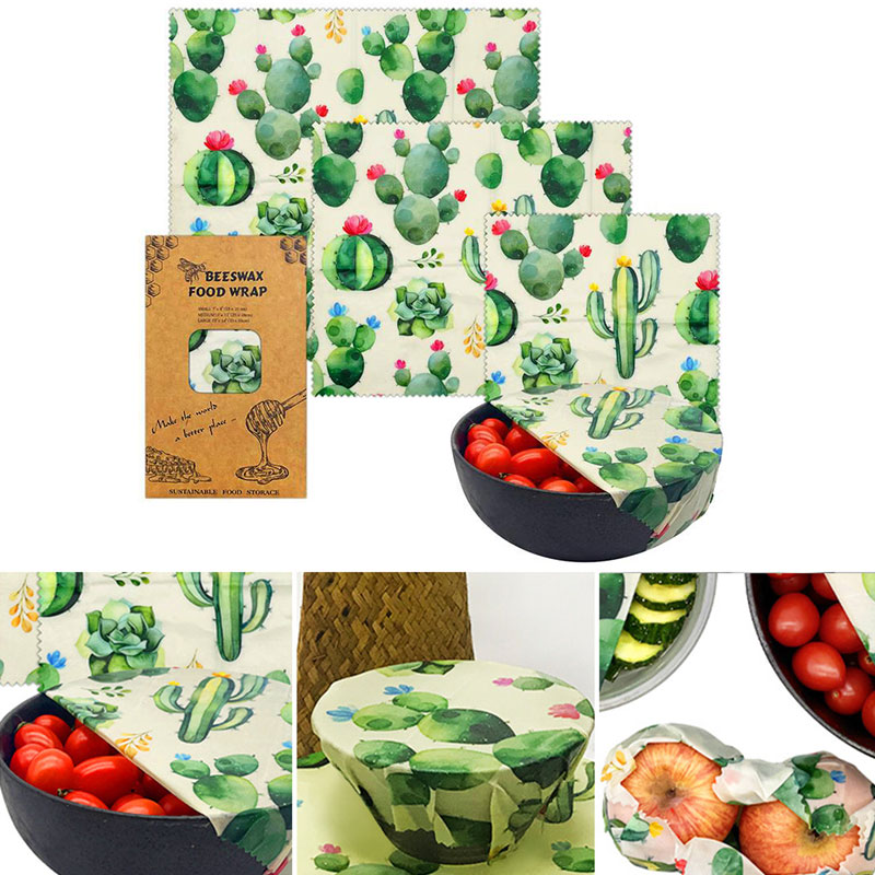 3Pcs/Set Cotton Beeswax Wrap C - مراجعة Beeswax Food Cover وسعره