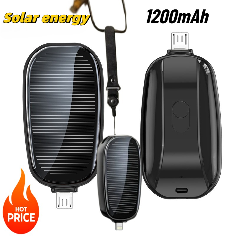 1200mAh Solar Mini Power Bank  - مراجعة Solar Charger Panel Foldable وسعره