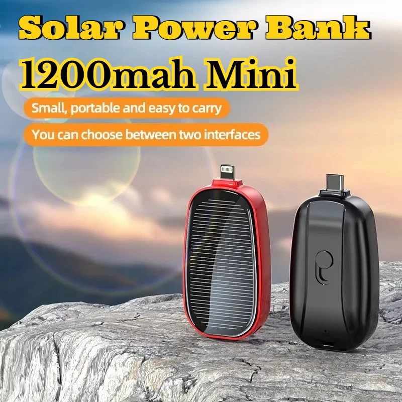1200mAh Solar Mini Power Bank  - مراجعة Solar Charger Panel Foldable وسعره