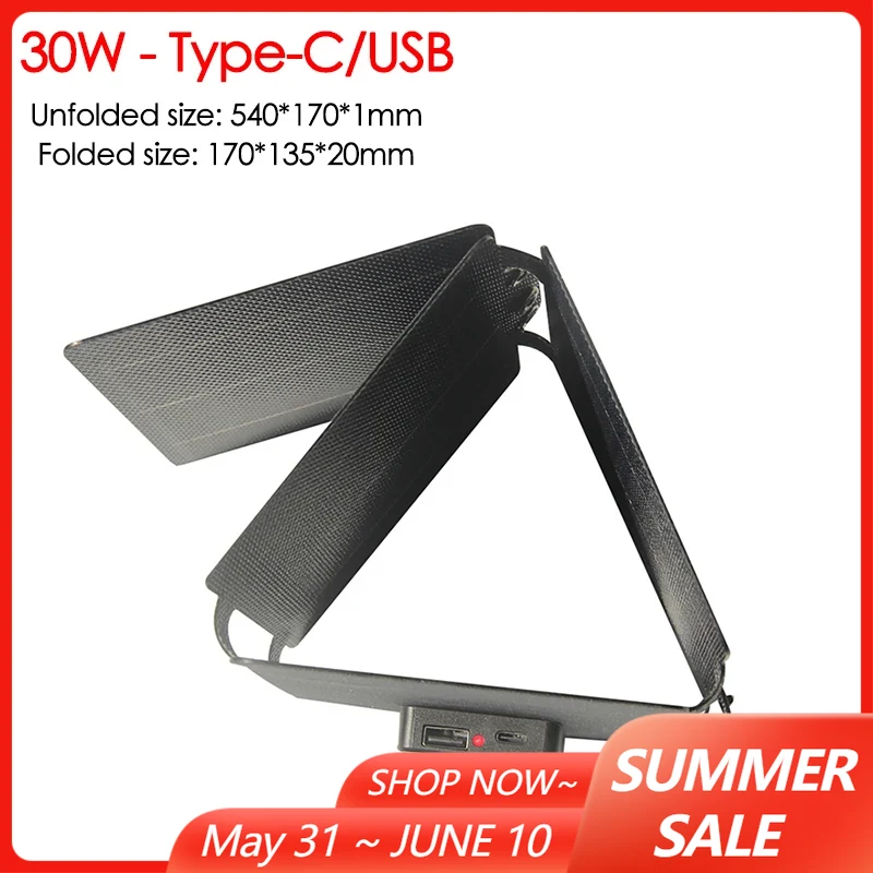 30W 60W Foldable Solar Panel B - مراجعة Solar Charger Panel Foldable وسعره