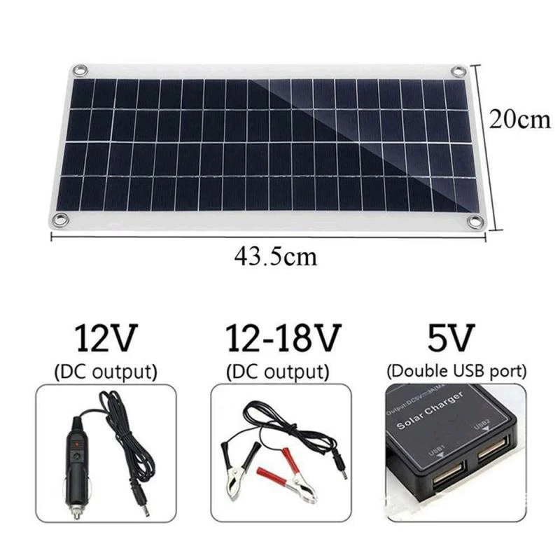 Solar Panel Kit 30W 12V Dual U - مراجعة Solar Charger Panel Foldable وسعره