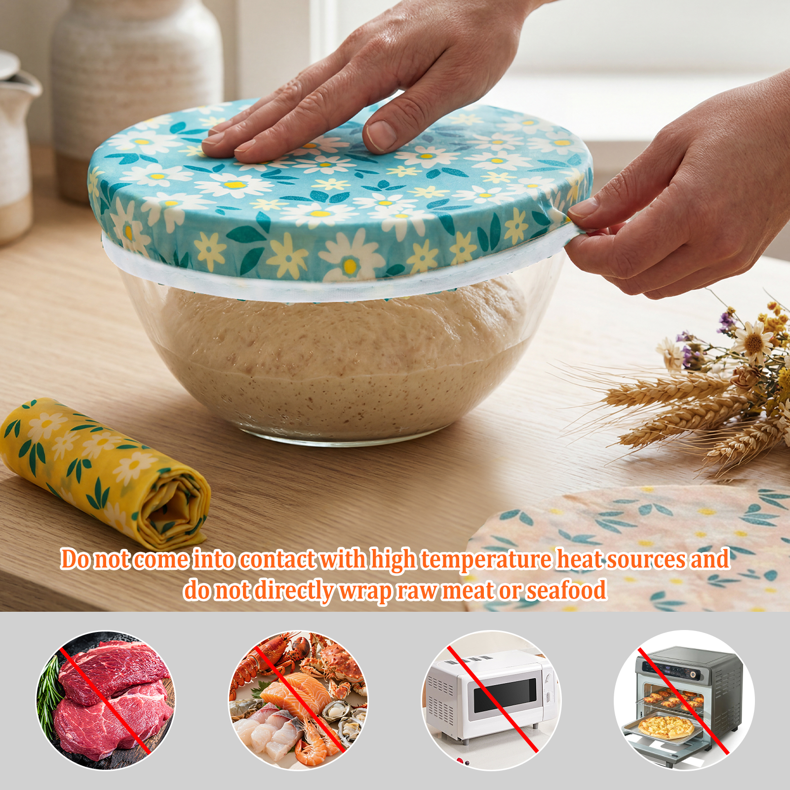 3Pcs Bowl Covers Cotton Beeswa - مراجعة Beeswax Food Cover وسعره