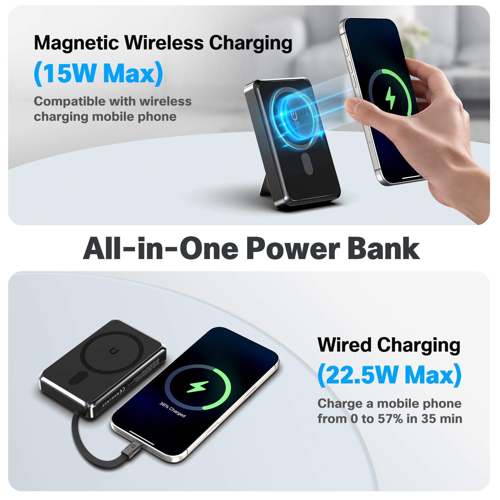 10000mAh Magnetic Wireless Pow - مراجعة Solar Charger Panel Foldable وسعره