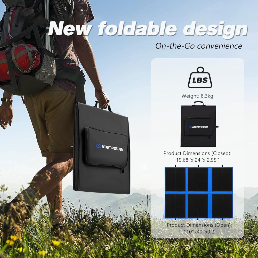 POWER 200W Portable Solar Pane - مراجعة Solar Charger Panel Foldable وسعره