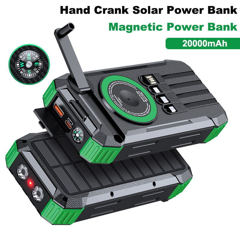 20000mAh Hand Crank Solar Powe - مراجعة Solar Charger Panel Foldable وسعره