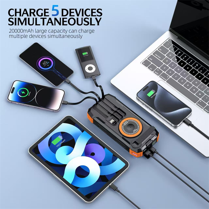 20000mAh Hand Crank Solar Powe - مراجعة Solar Charger Panel Foldable وسعره
