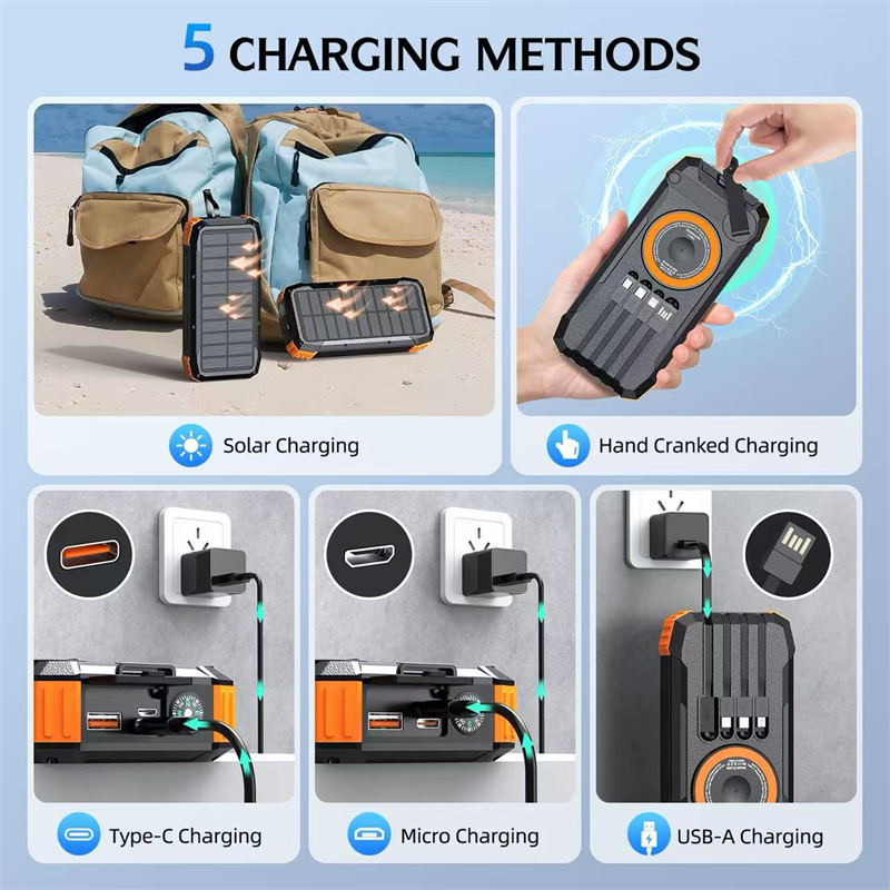 20000mAh Hand Crank Solar Powe - مراجعة Solar Charger Panel Foldable وسعره