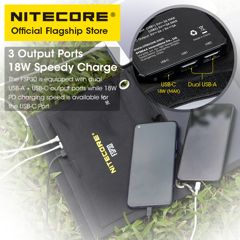 NITECORE FSP30 30W Portable So - مراجعة Solar Charger Panel Foldable وسعره