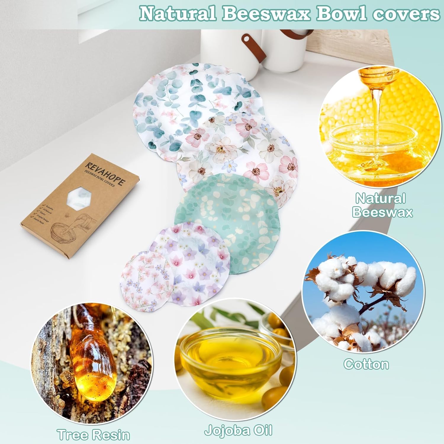 5-Pack Reusable Beeswax Bowl C - مراجعة Beeswax Food Cover وسعره